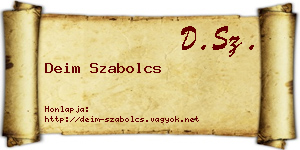 Deim Szabolcs névjegykártya